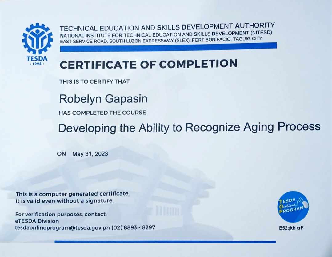 Developing the Ability to Reconize Aging Process