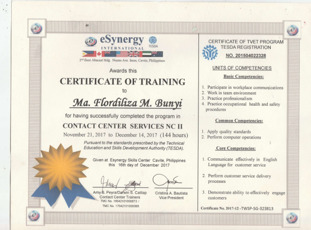 Contact Center Services NC II