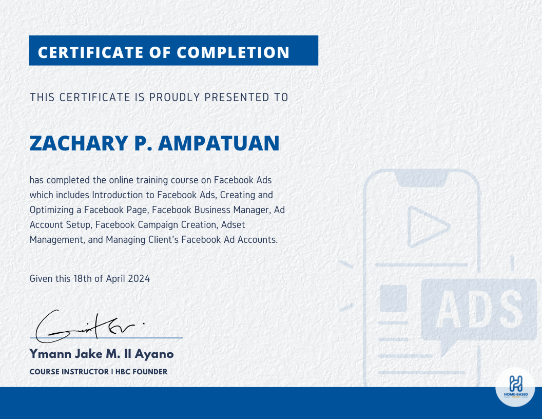 Facebook Ads Certificate