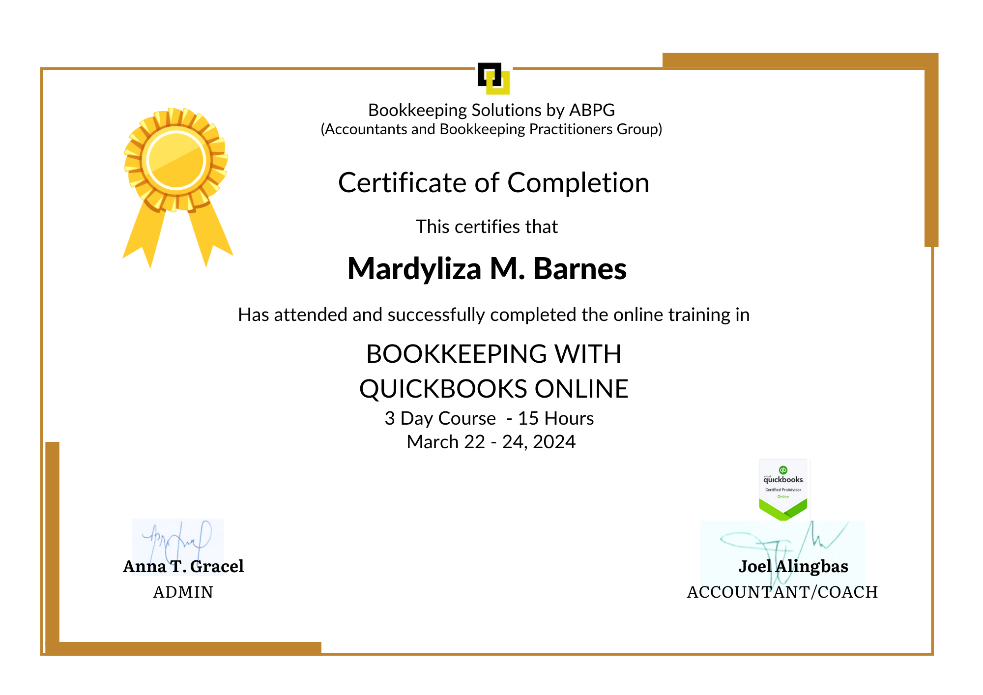 BOOKKEEPING WITH QUICKBOOKS ONLINE