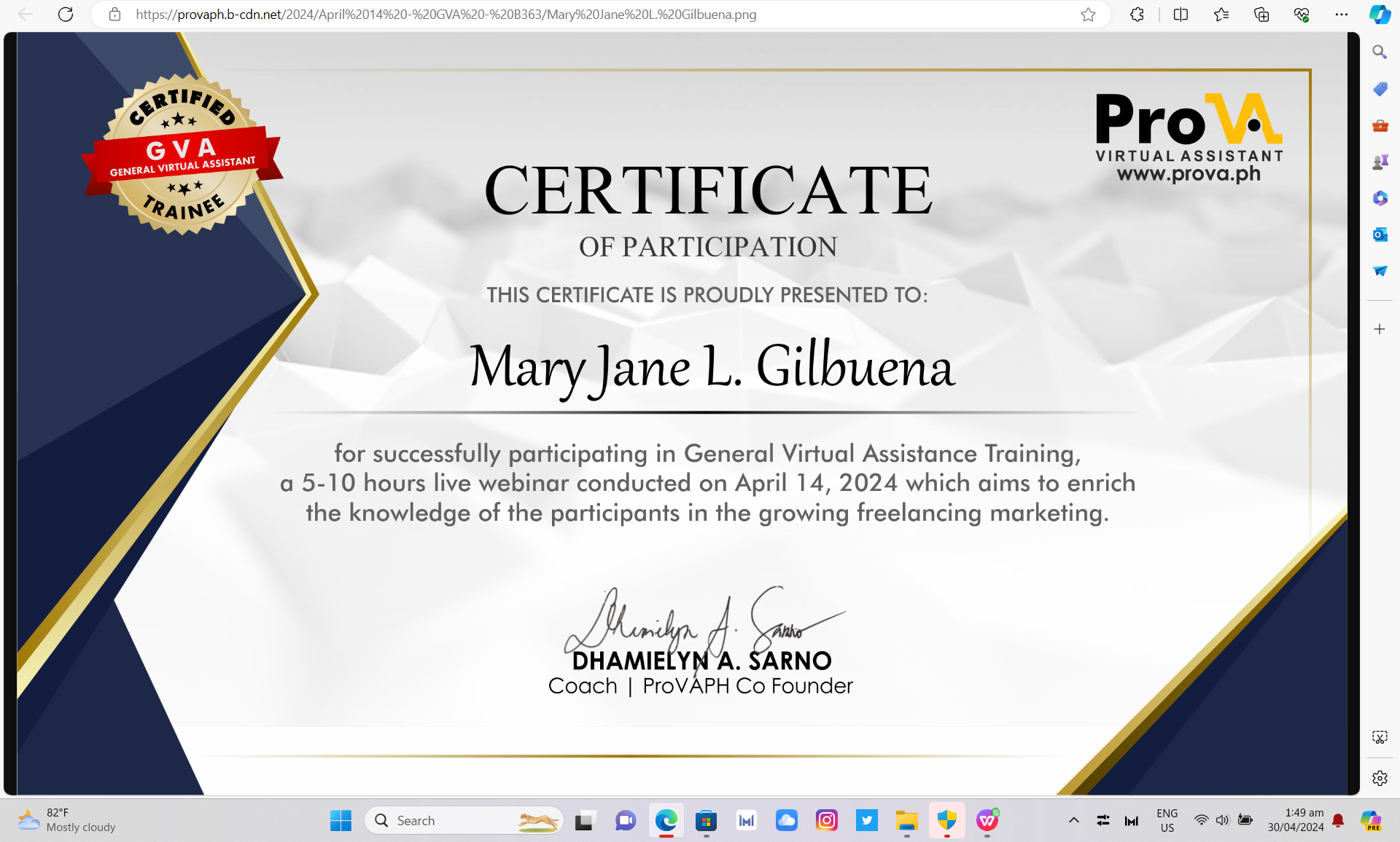 General Virtual Assistance Training