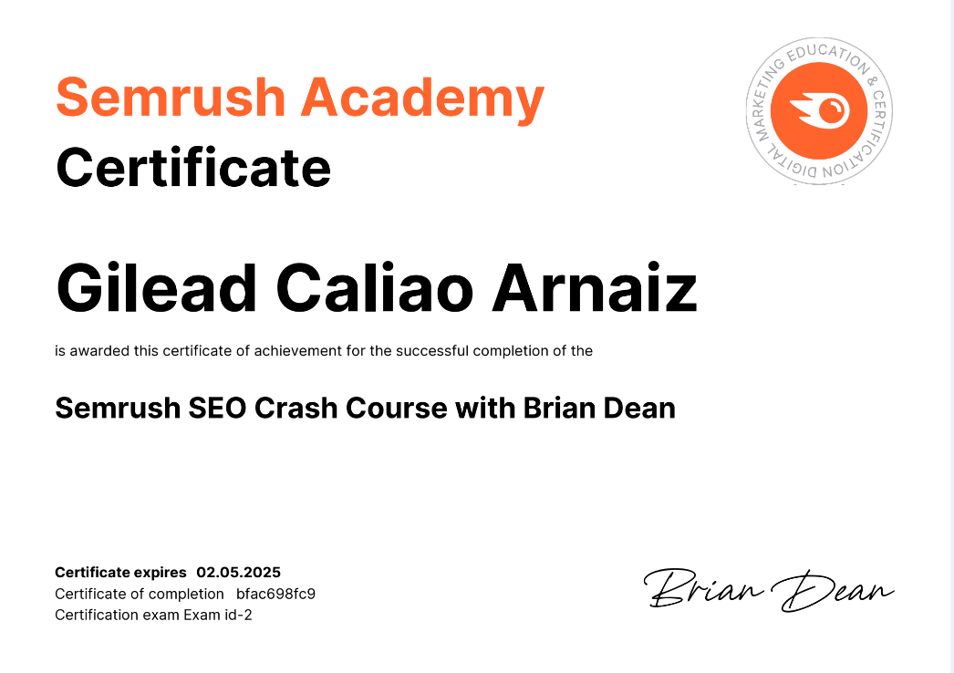 SEO Semrush Certification