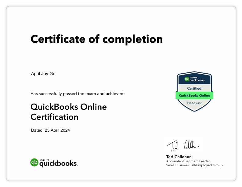 QuickBooks Certification