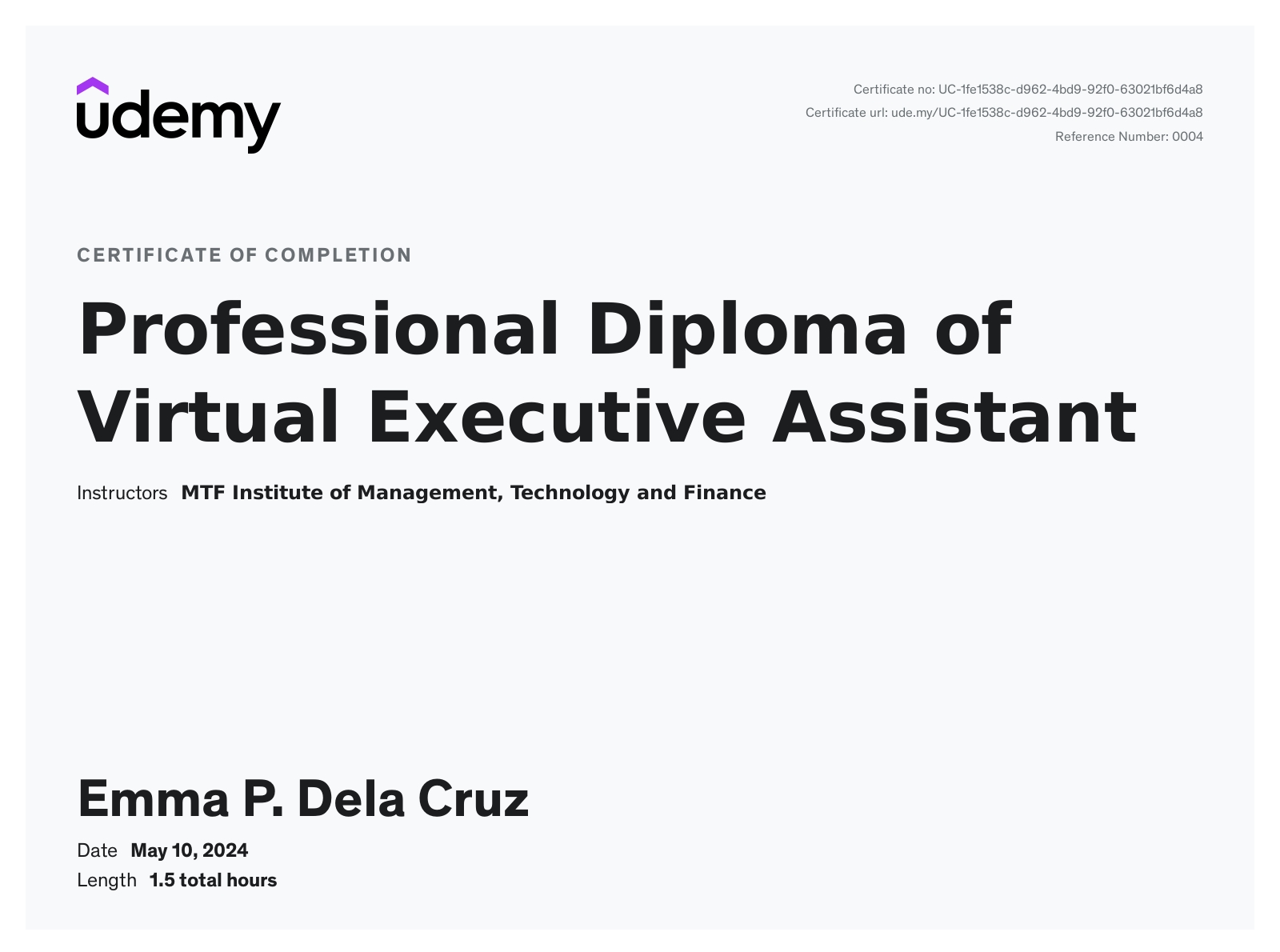 Executive Assistant Certificate