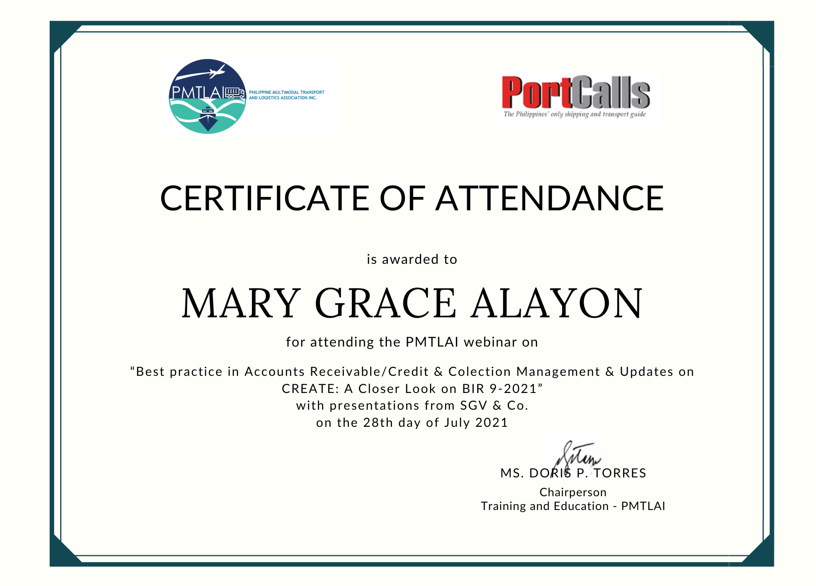 BEST IN PRACTICE IN ACCOUNTS RECEIVABLE/ CREDIT AND COLLECTION MANAGEMENT