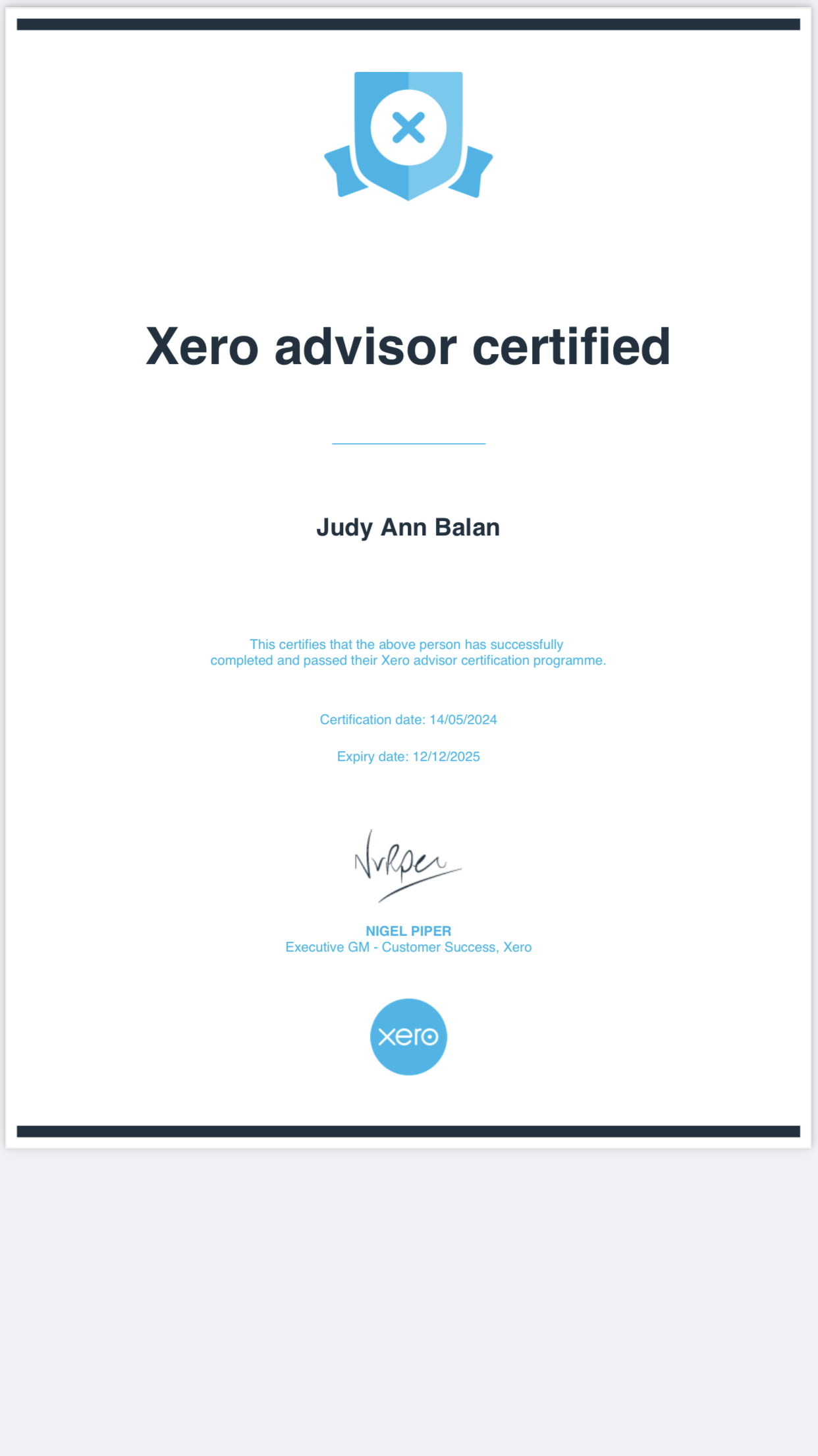 Certified Xero Advisor
