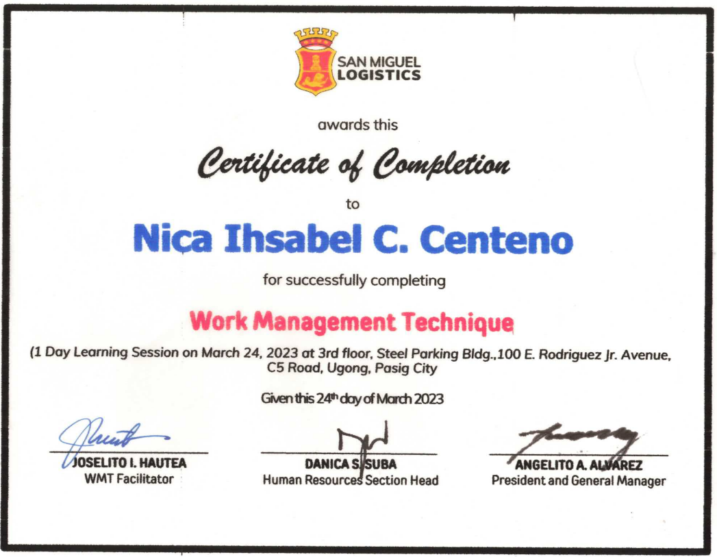 Work Management Training