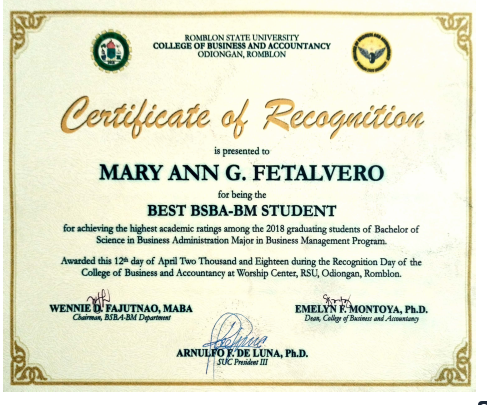 Best Business Management Student