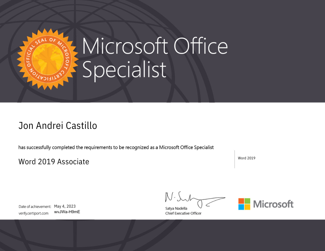 Microsoft Office Specialist
