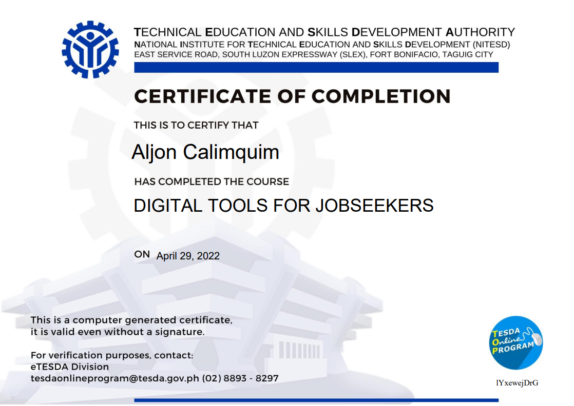 TESDA | DIGITAL TOOLS FOR JOBSEEKERS