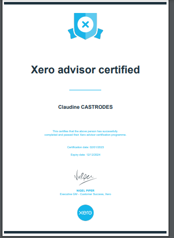 xero certificate