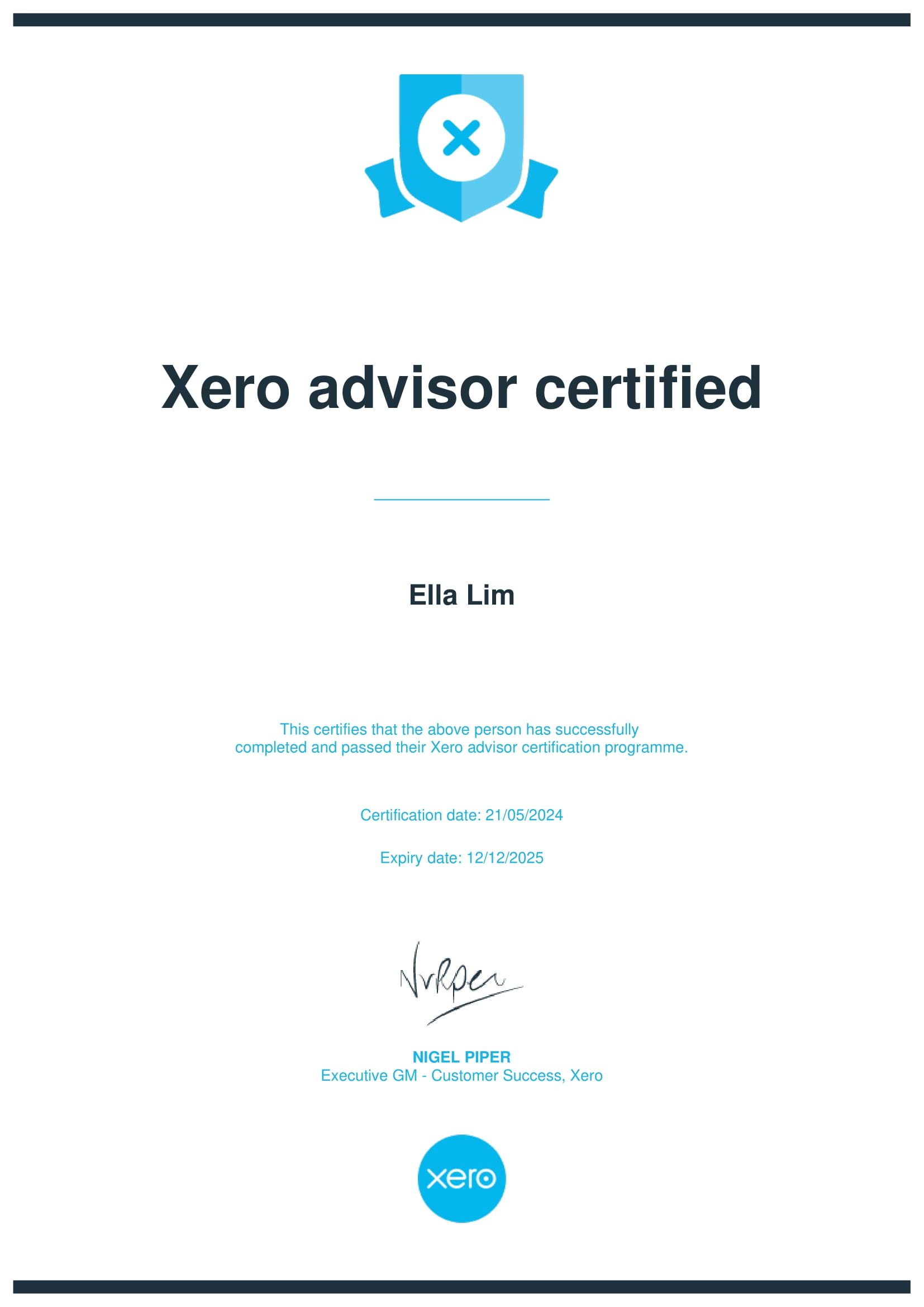 Xero Advisor Certified
