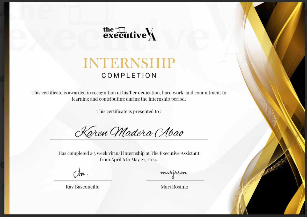 Internship Certificate