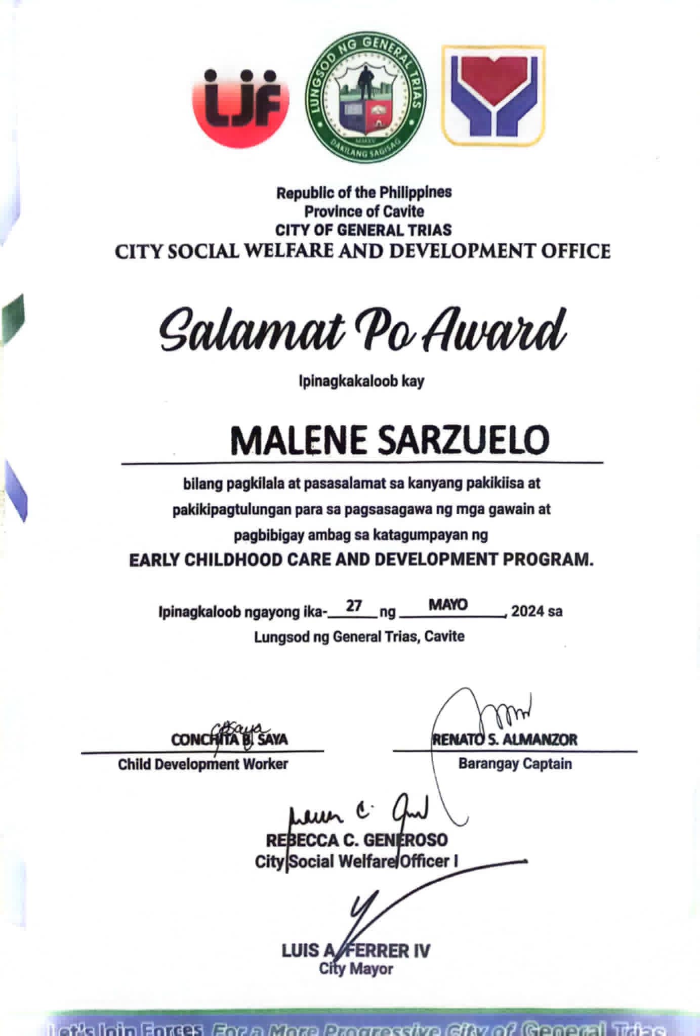 CITY SOCIAL WELFARE AND DEVELOPMENT OFFICE