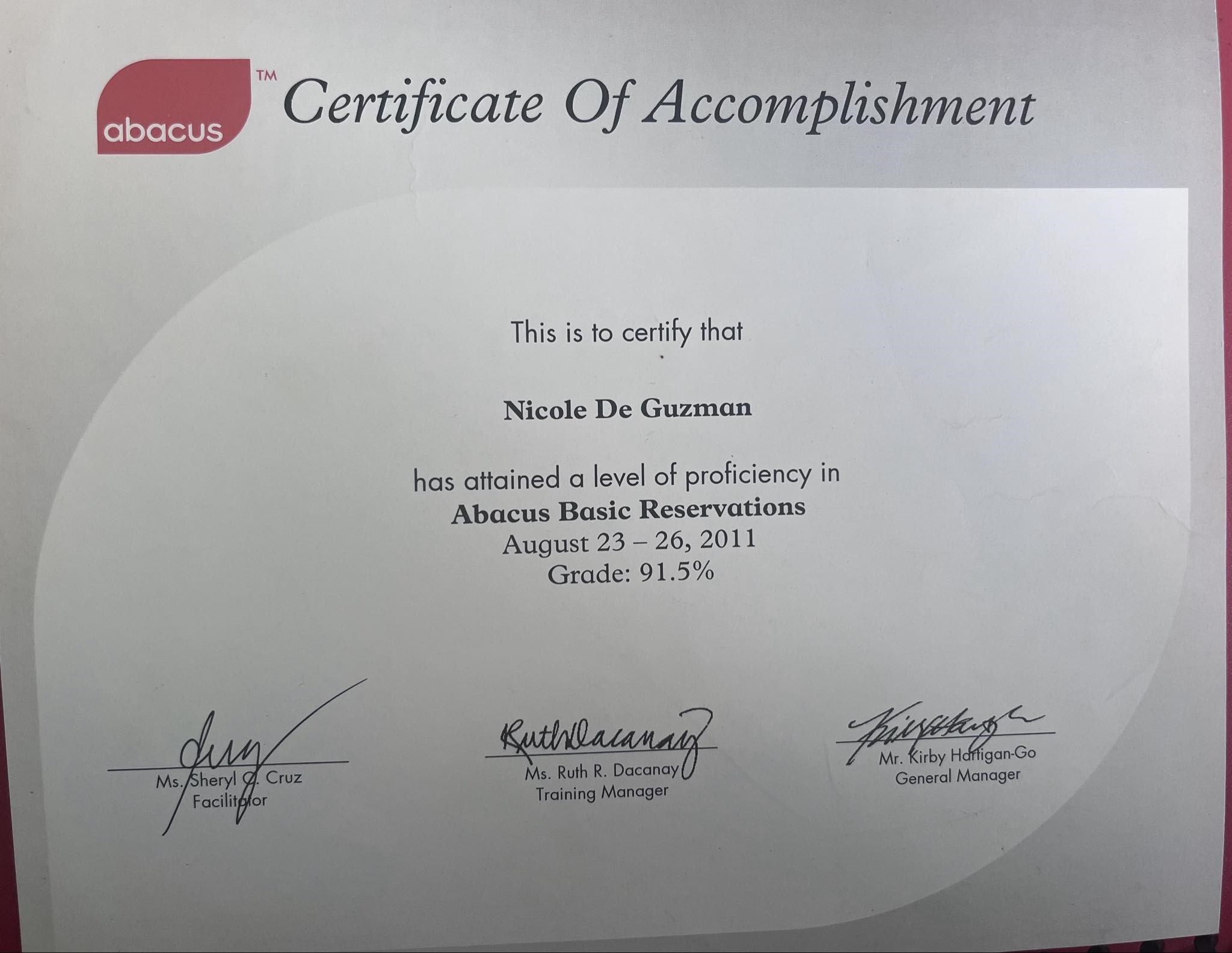 SABRE /ABACUS BASIC RESERVATION