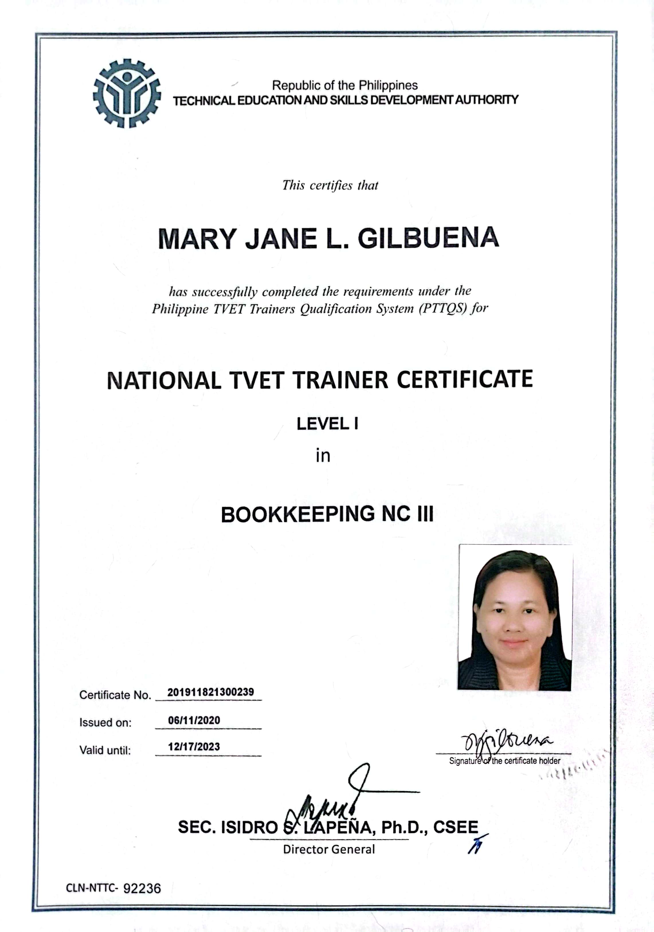 National TVET Trainer Certificate
