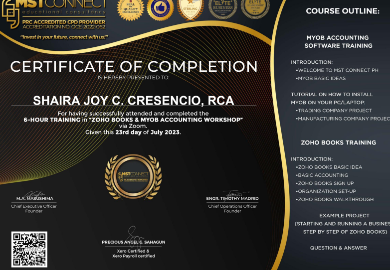 Zoho Books & MYOB Accounting Workshop