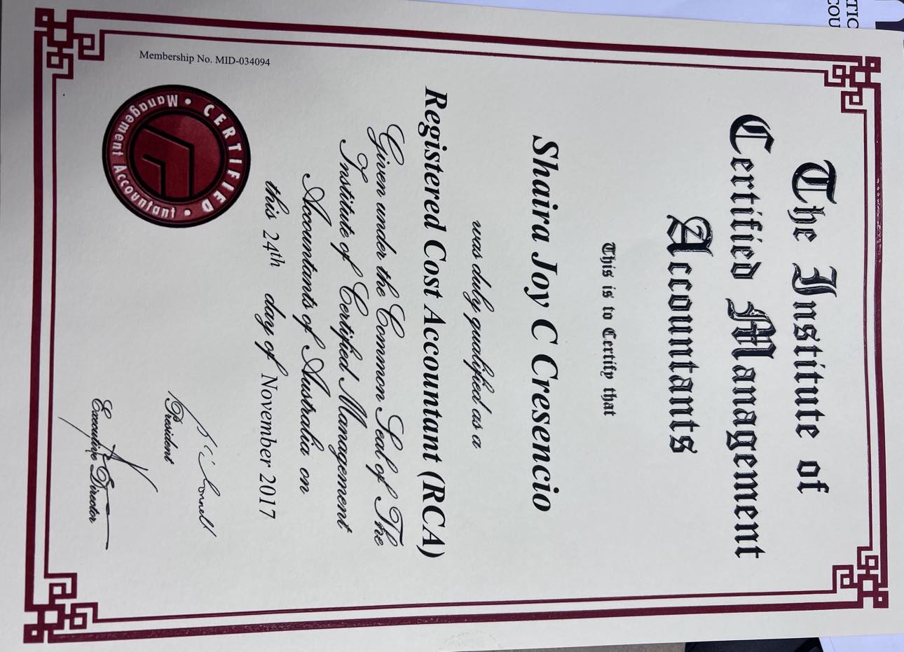 Registered Cost Accountant (Australia)