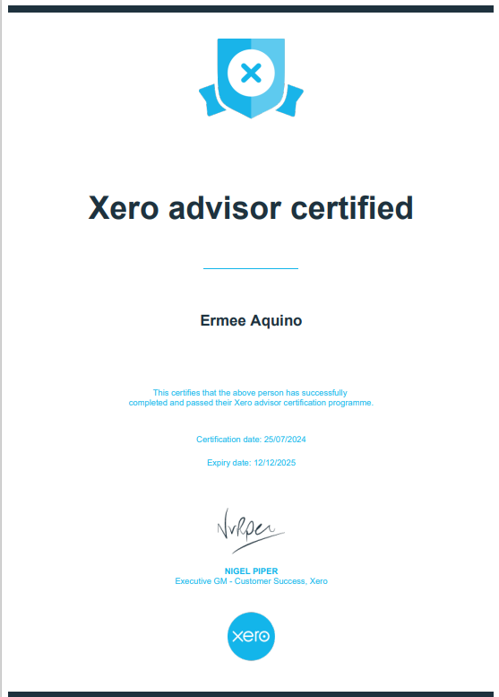 Xero Advisor Certified