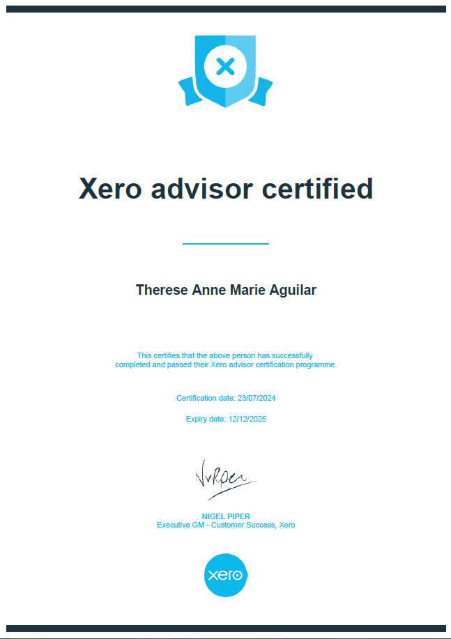 Xero Advisor Certified