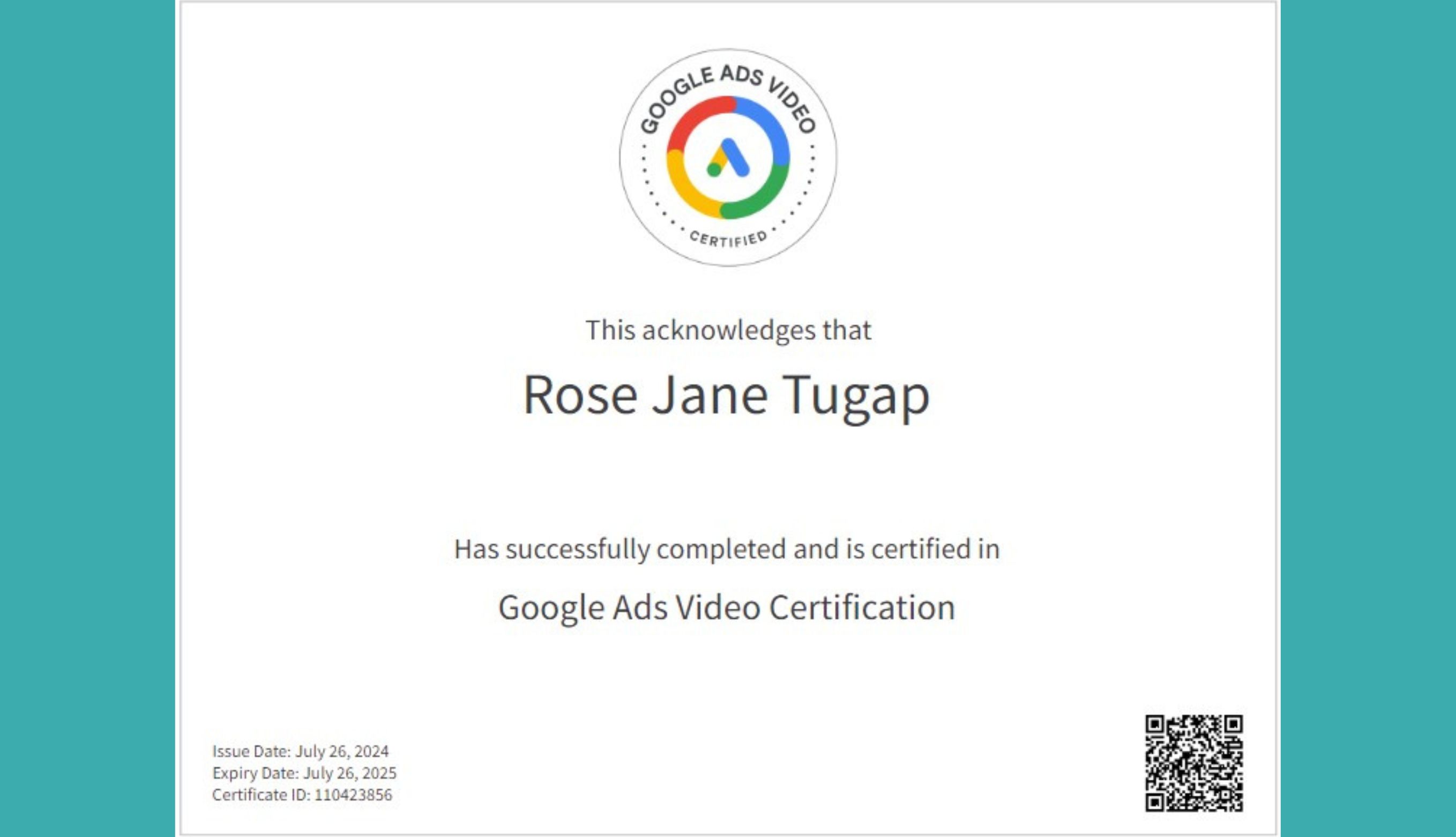 Google Ads Video Certification