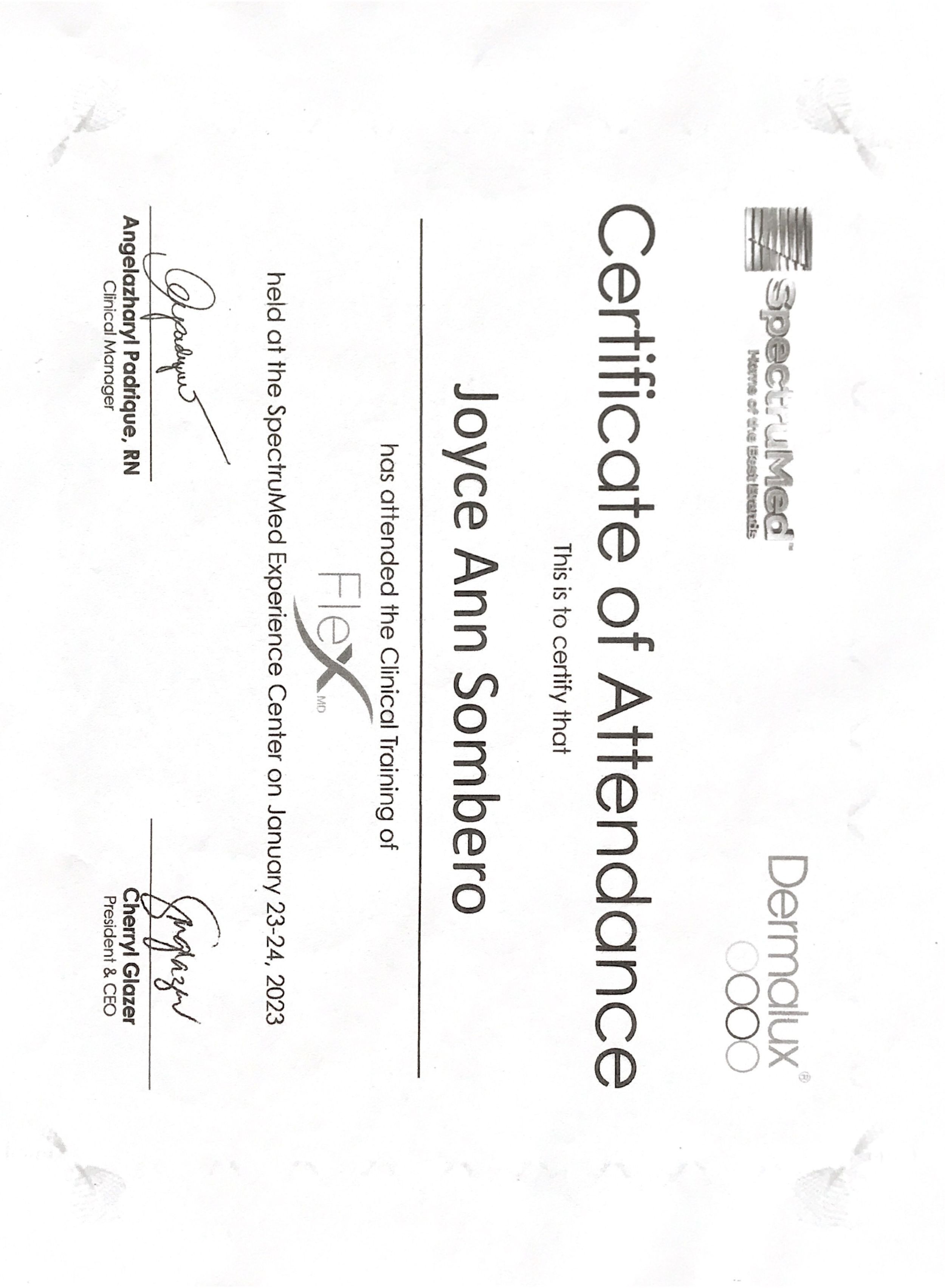 Flex MD Training Certificate