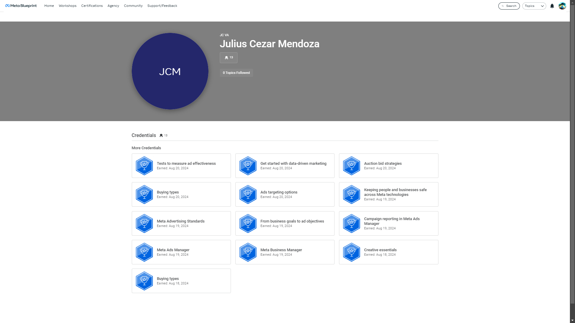 META FACEBOOK MEDIA BUYER COURSE CREDENTIALS