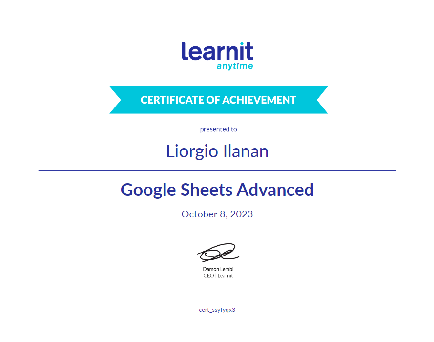 Google Sheets Advanced