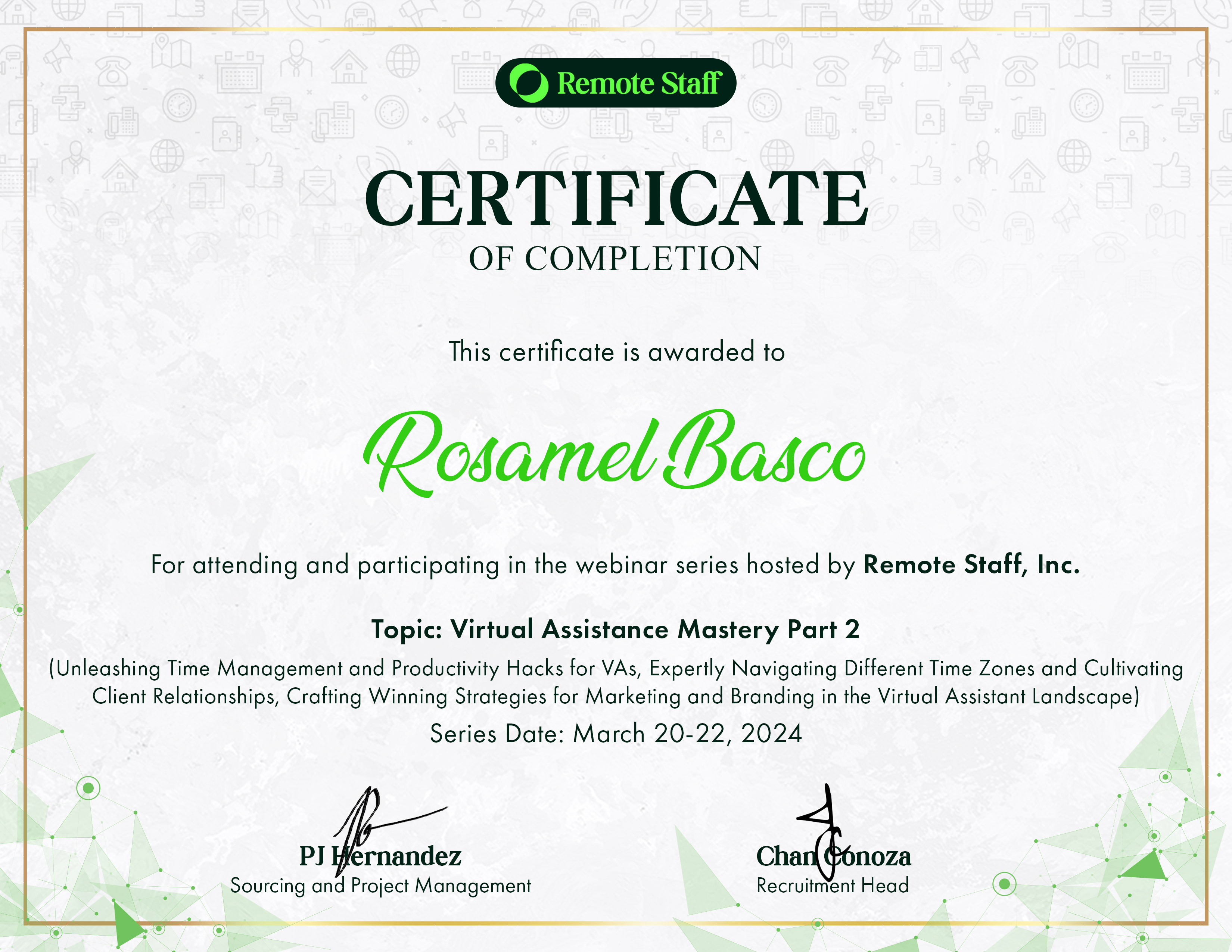Webinar Certificate