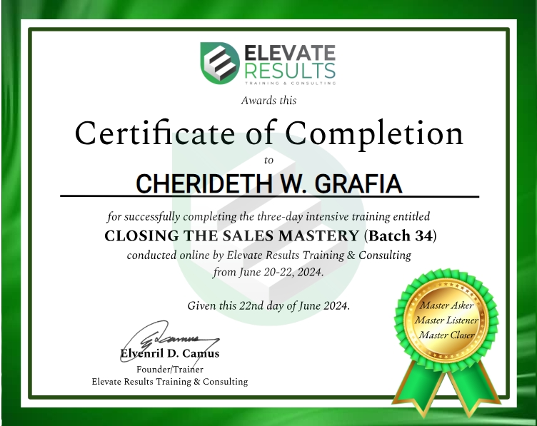 CLOSING THE SALES MASTERY