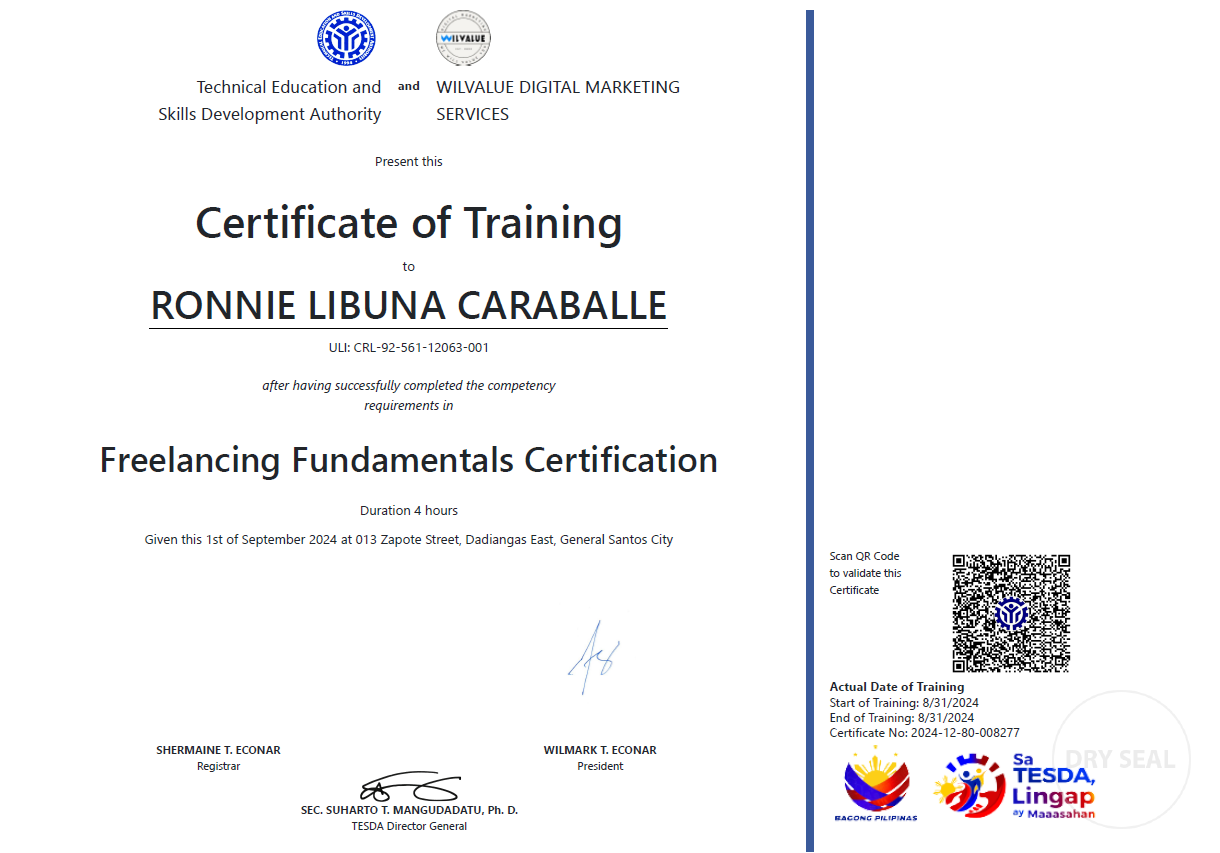 Freelancing Fundamentals Certification