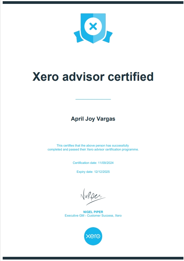Xero Advisor Certificate