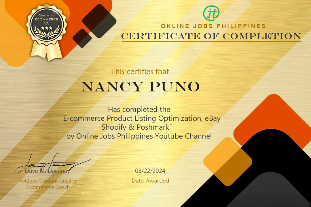 Training on Product listing (E-commerce)