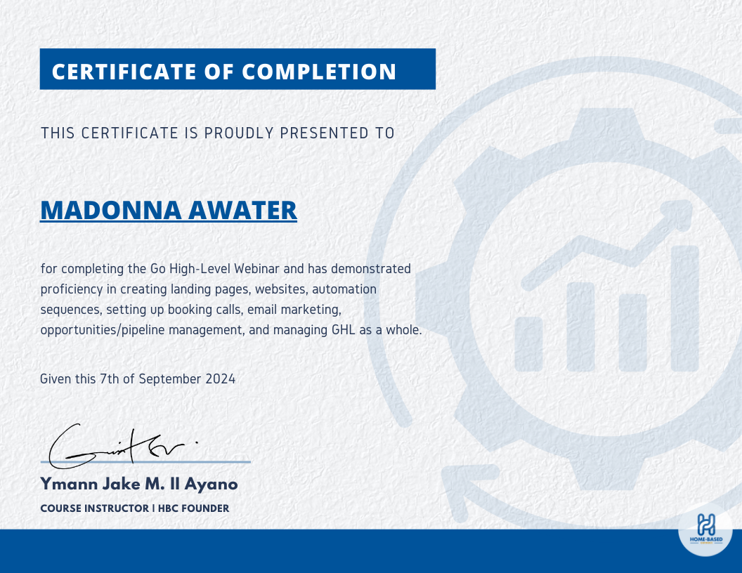 Go HighLevel certificate