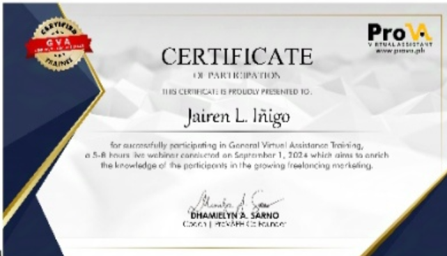 General Virtual Assistance Training