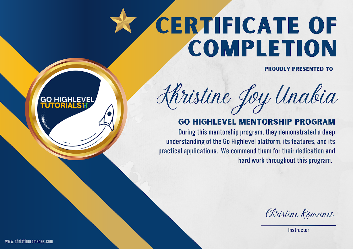 Go Highlevel Mentorship Program - Christine Romanes