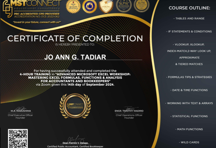 Advanced Miscrosoft Excel Workshop