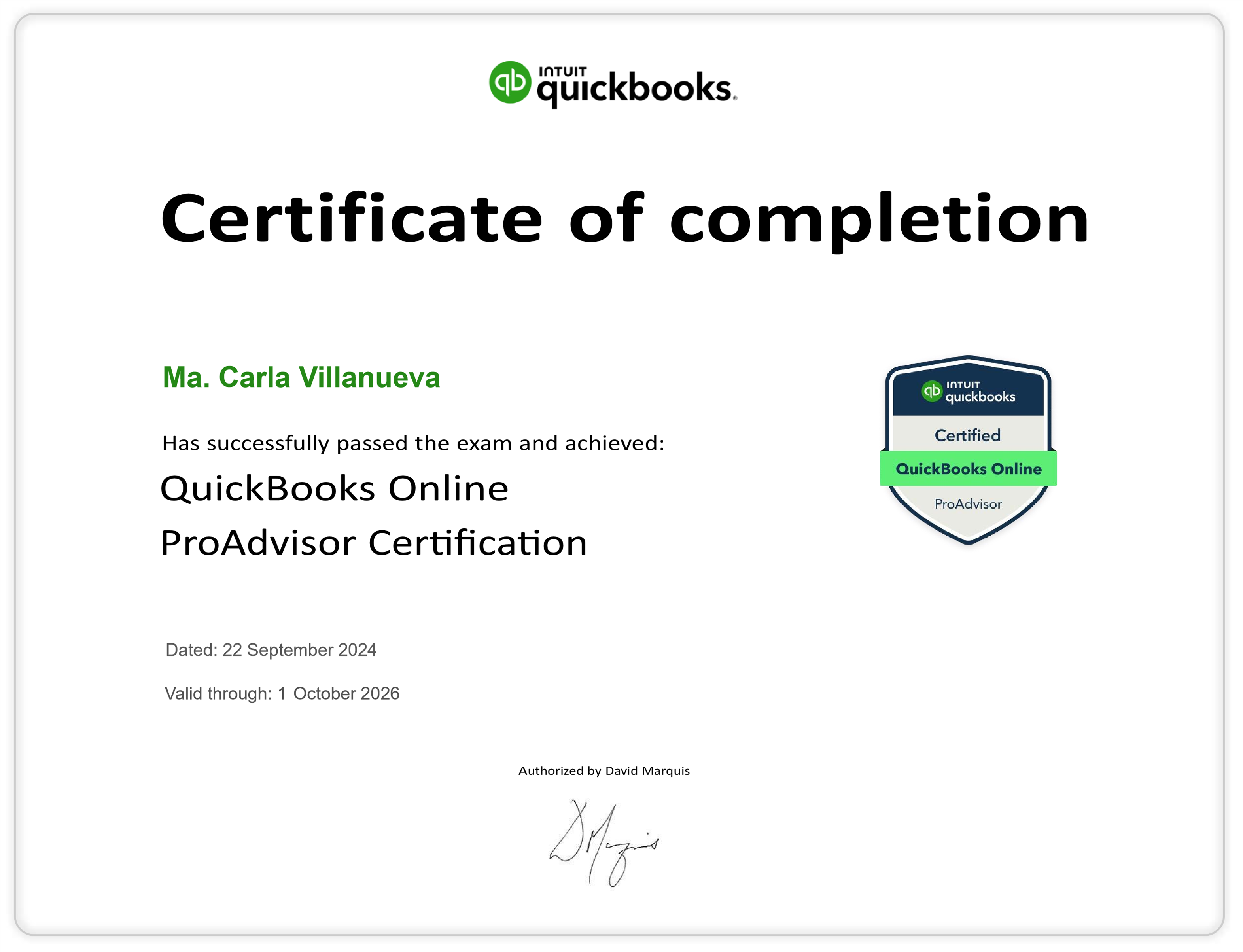 QuickBooks Online Certification