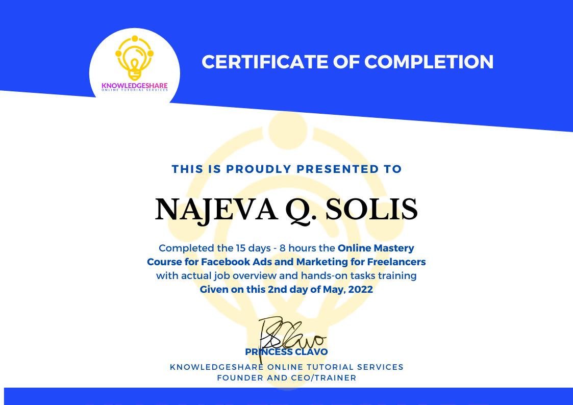 Facebook Ads and Marketing Certificate