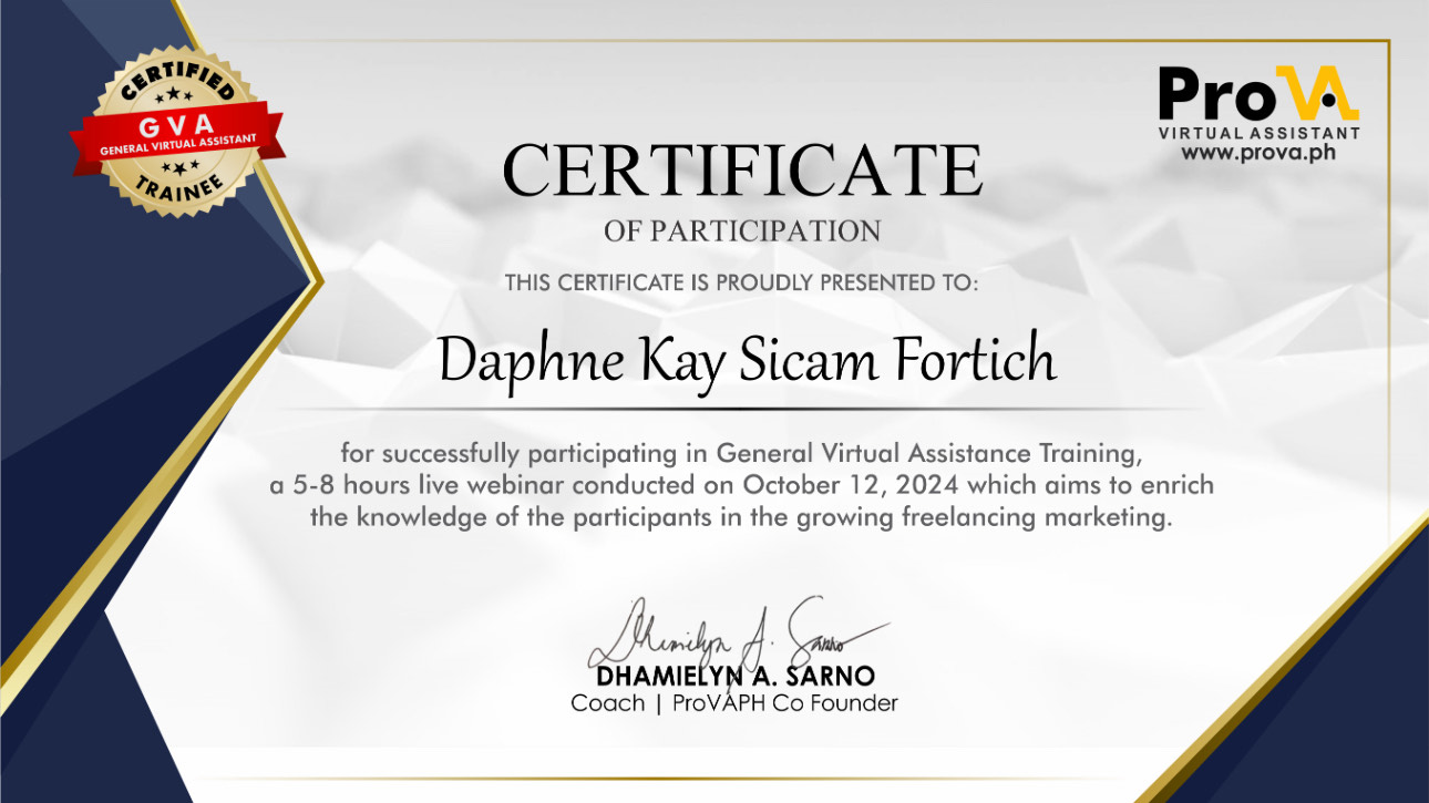 General Virtual Assistance Training