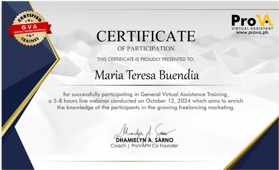 General Virtual Assistant Certificate