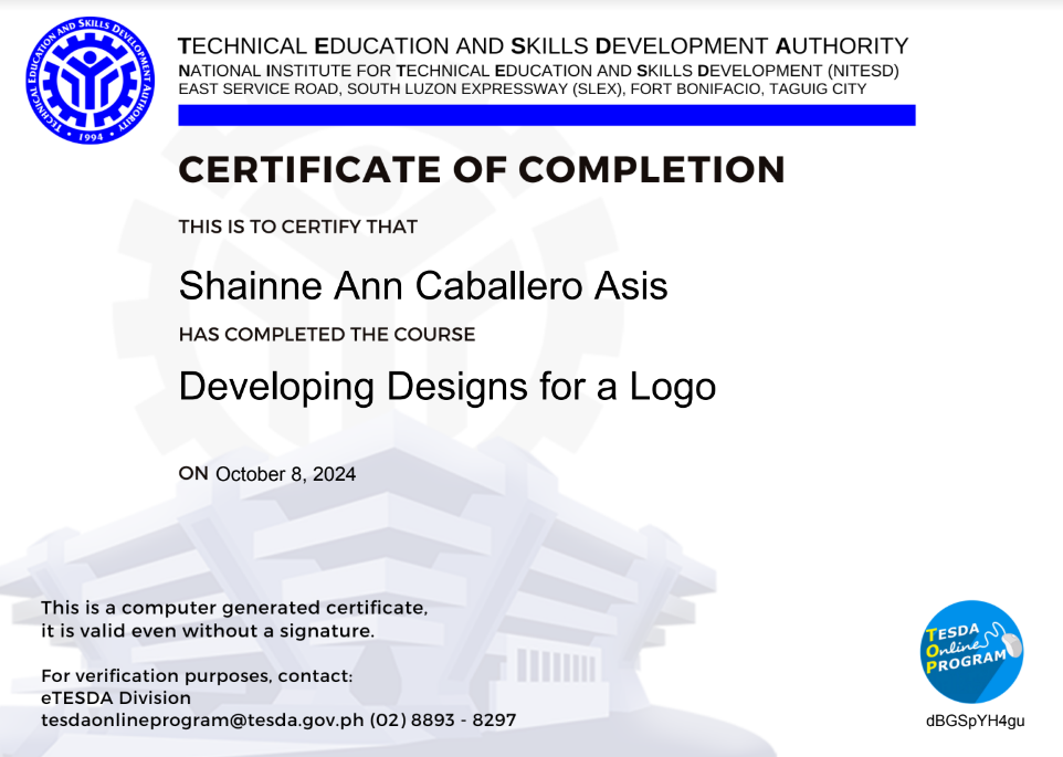 Logo Design Certificate