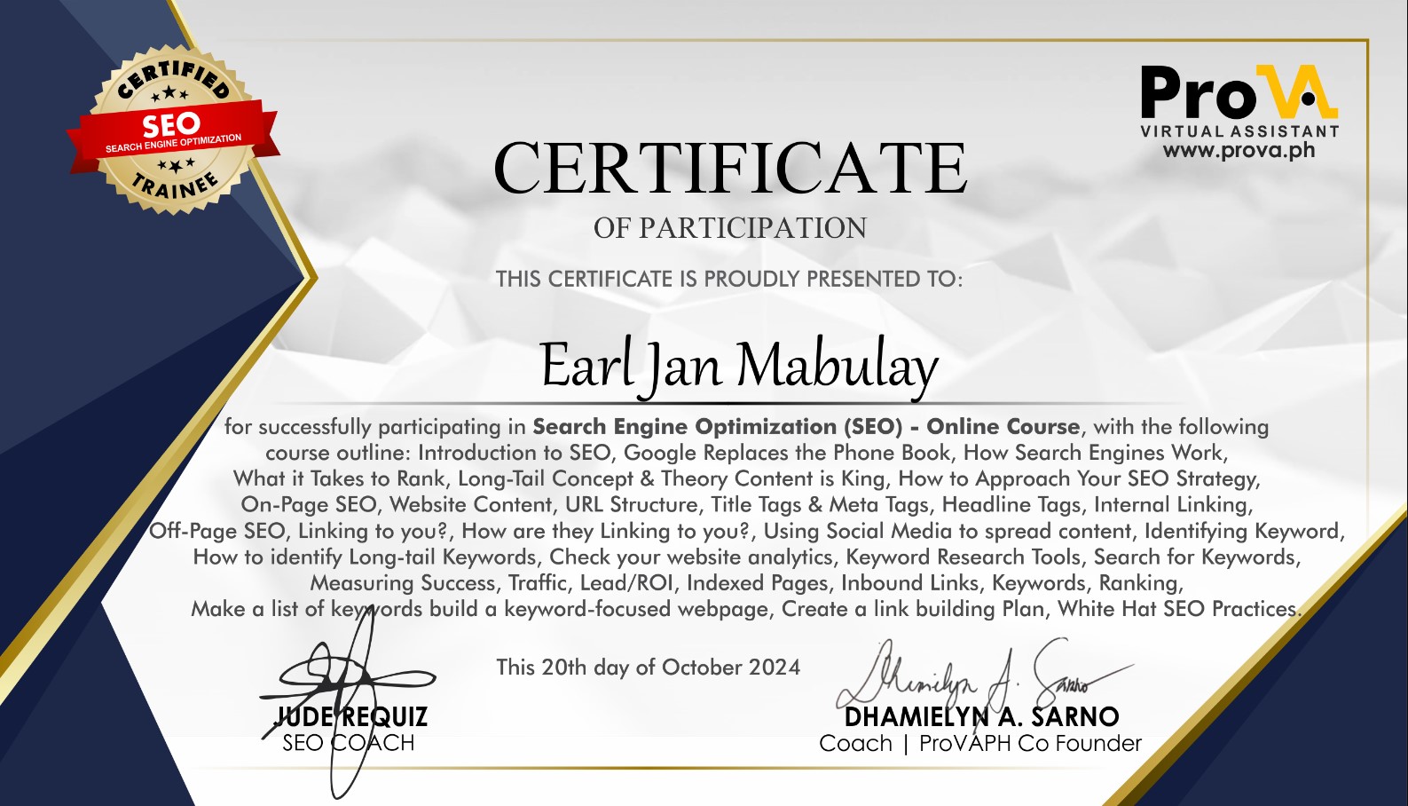 Search Engine Optimization (SEO) In-Depth Training