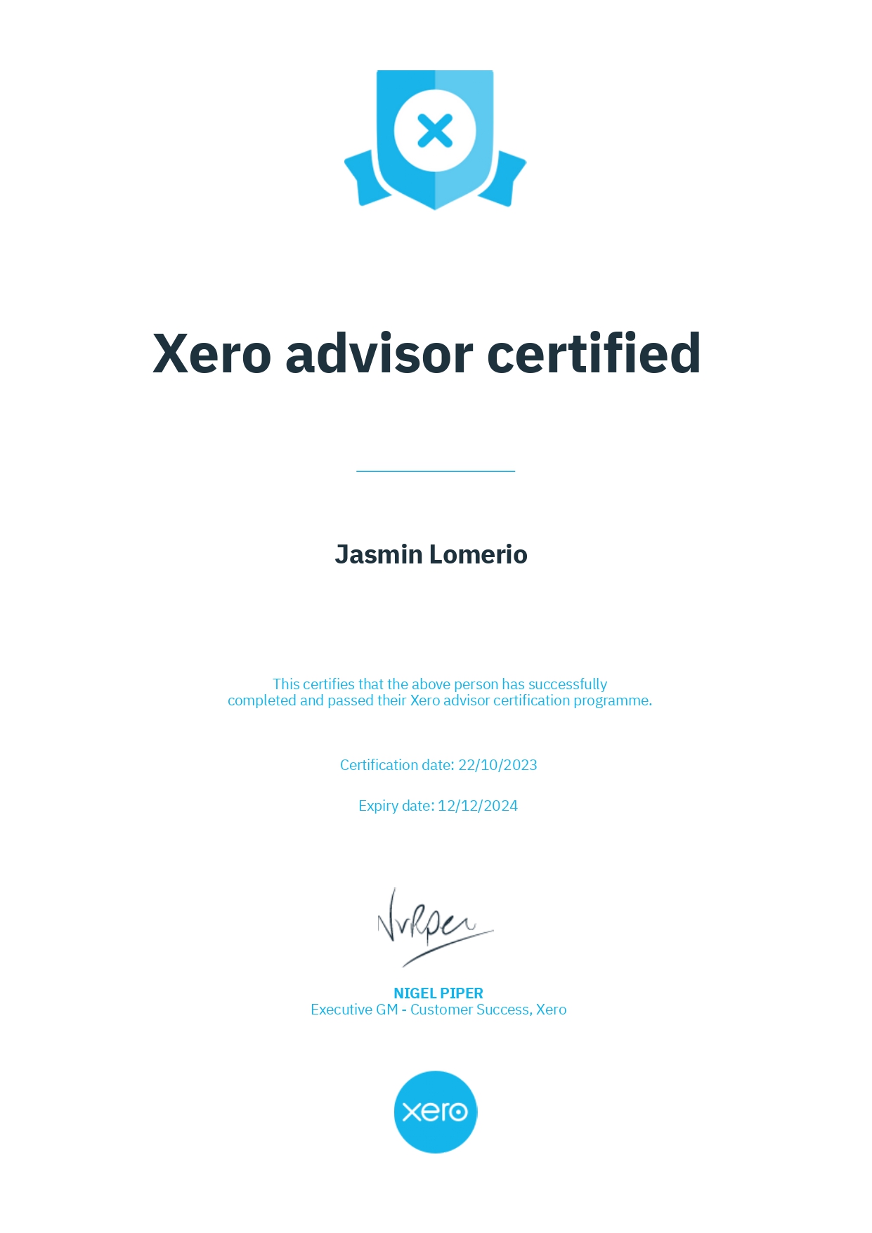 Certified Xero Advisor
