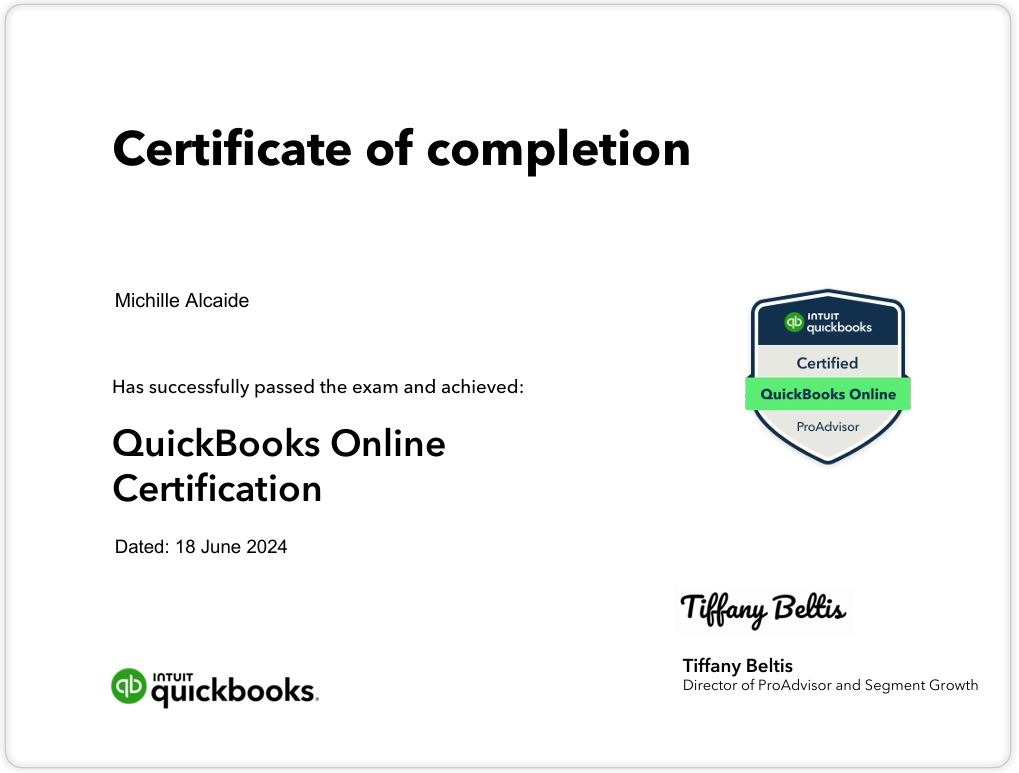 QuickBooks ProAdvisor Certified