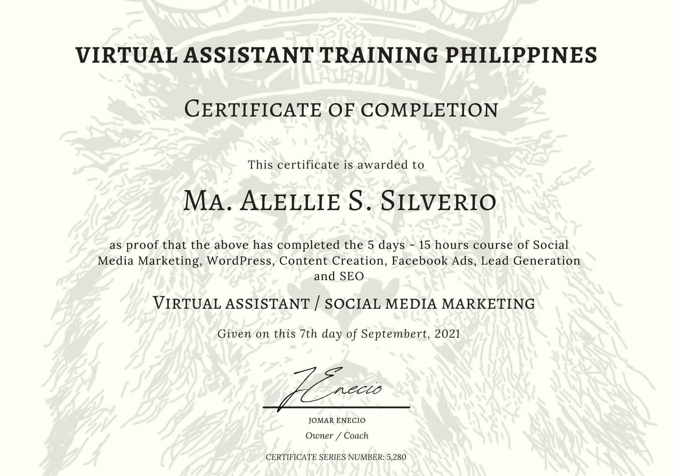 Virtual Assistant/ Social Media Marketing Certificate