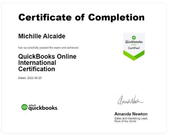 QuickBooks Online International Certificaton