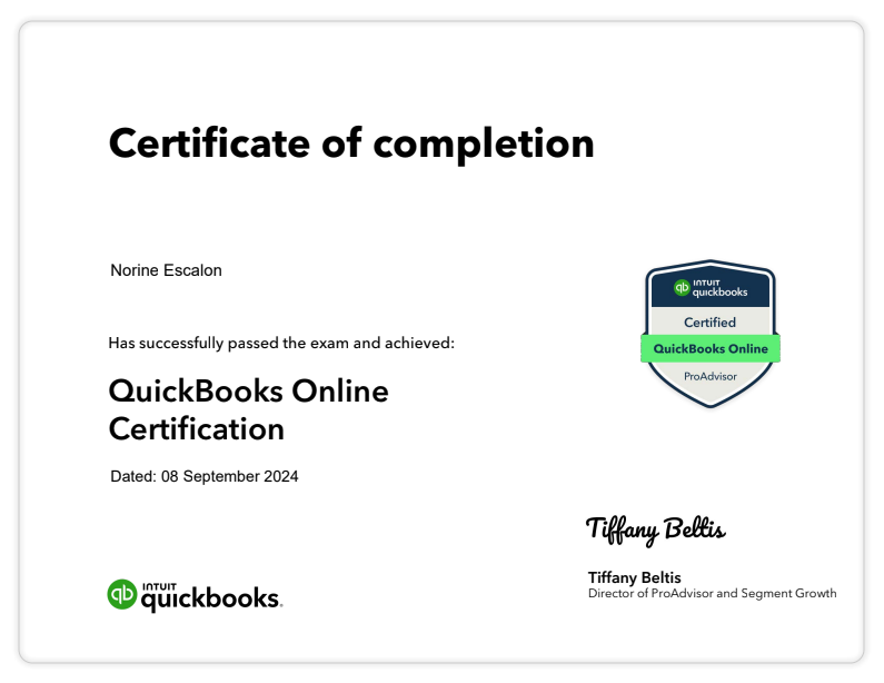 Certified Quickbooks Online Proadvisor