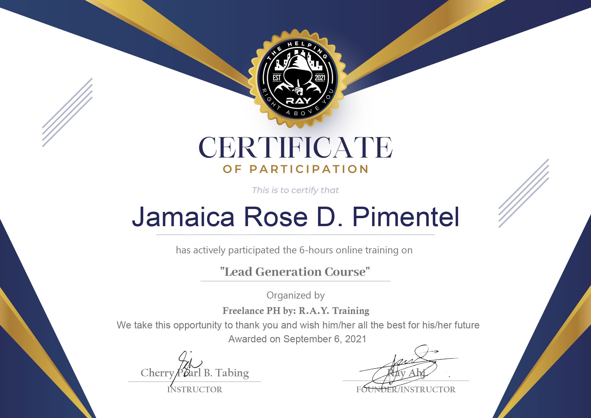 Certificate of Participation