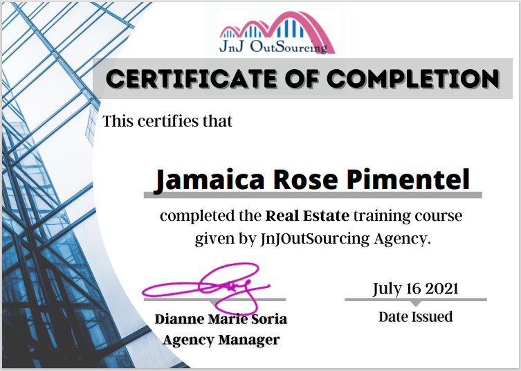 Certificate of Completion